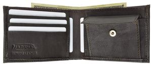 Mens Leather Change Pocket Bifold Wallet 1150-menswallet