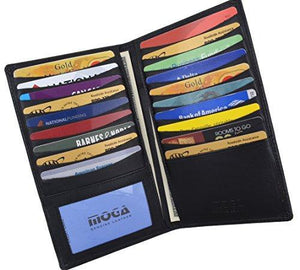 Moga Genuine Leather Men's Deluxe Bifold Multi Credit Card Case ID Wallet-menswallet