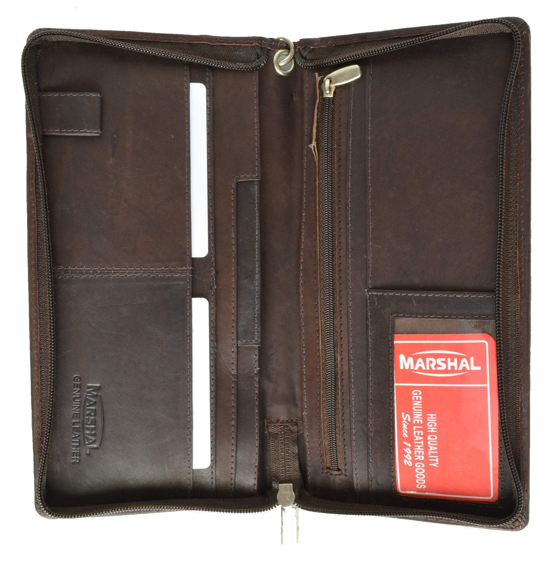  Mossruta Luxury Real Leather Zip Around Travel Wallet, Large  Capicity Card Holder Organizer