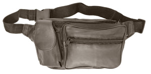 Unisex Design Genuine Soft Leather Travel Fanny Pack with Cellphone Pouch 305 (C)-menswallet