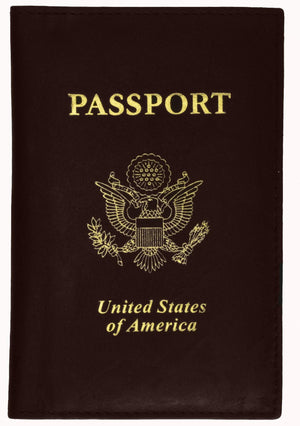 USA Gold Genuine Leather Passport Cover for Travel with Credit Card Slots 601 CF USA (C)-menswallet