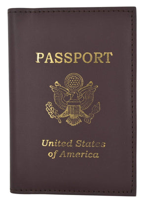 USA Gold Logo Travel Passport Card Holder Case Protector Cover Wallet 351 PU USA (C)-menswallet