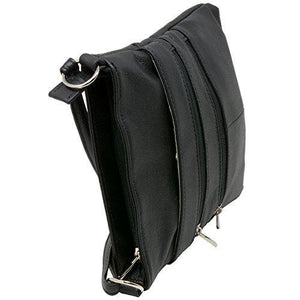 Women's Leather Mini Body Purse - Five Compartments, Adjustable Strap-menswallet