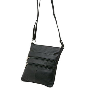 Women's Leather Mini Body Purse - Five Compartments, Adjustable Strap-menswallet
