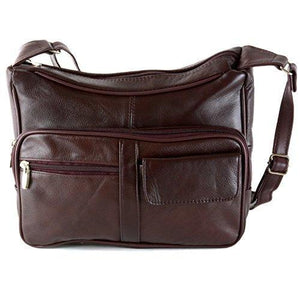 Women's Leather Organizer Purse Shoulder Bag Multiple Pockets Cross Body Handbag-menswallet