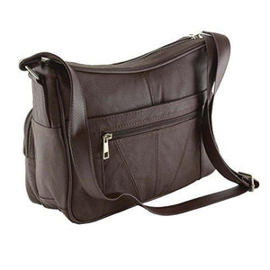 Women's Leather Organizer Purse Shoulder Bag Multiple Pockets Cross Body Handbag-menswallet