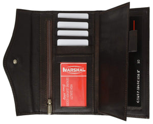 Womens Checkbook Wallet with ID Window and Snap Button Closure 3575 CF (C)-menswallet