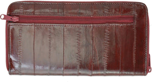 Genuine Eel Skin Zippered Ladies Wallet E 7575-menswallet