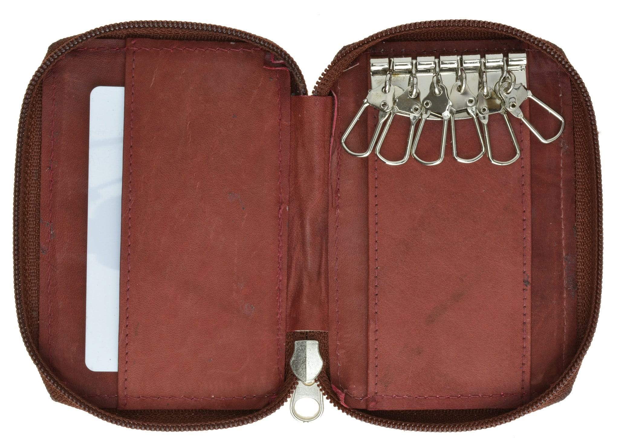 Marshal Wallet Genuine Leather Key Chain Holder Coin Pocket 412 CF , Adult Unisex, Size: Standard, Red