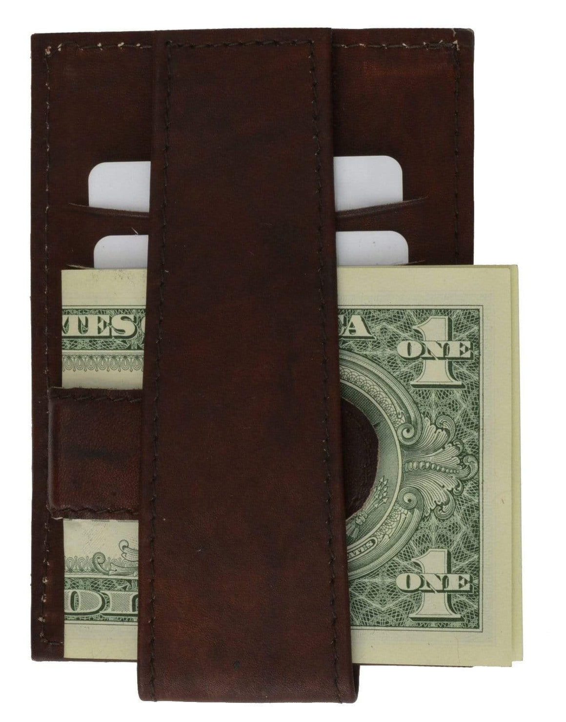 Genuine Leather Mens Zipper Change Purse Money Clip 2262 CF (C)-menswallet