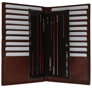 Genuine Leather Multiple Credit Card and Checkbook Style Holder 529 CF (C)-menswallet