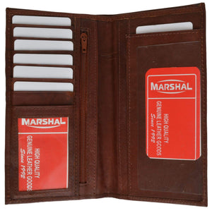 Genuine Leather Sim Checkbook Organizer ID Credit Card Holder Wallet 853 CF (C)-menswallet