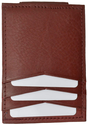 Mens Genuine Leather Money Clip Credit Card Holder Wallet Multiple Colors 1010R (C)-menswallet