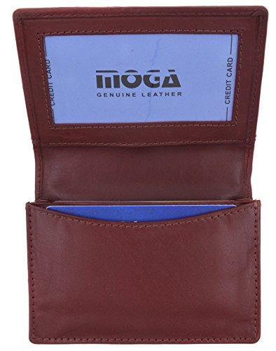 Moga Genuine Leather Business Card Holder Name Card Case Credit Card Wallet with ID Window - wallets for men's at mens wallet