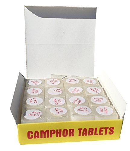 Camphor Tablets from India - 200 grams - 64 tablets (16 blocks of 4) - Kanaiya Brand-menswallet