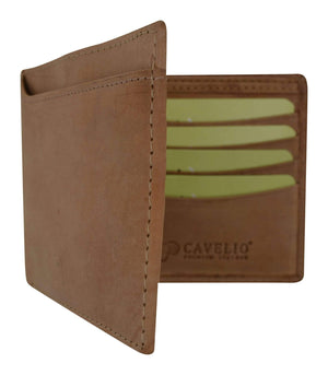 Cavelio Premium Leather Hunter Vintage Style Bifold Credit Card Holder Wallet with Removable ID Card Holder HU534 (C)-menswallet