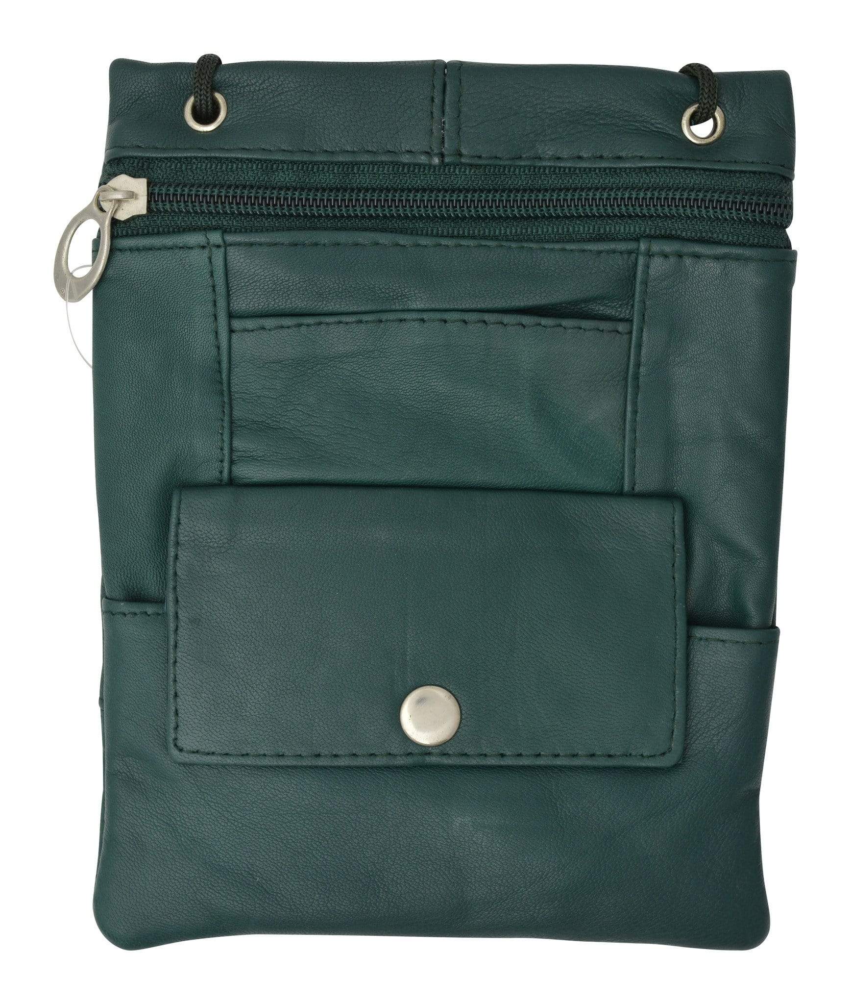 Elegance Look Leather Cross Body Bag Leather Shoulder Purse w Zipper Pocket Different Colors 1410 (C)-menswallet