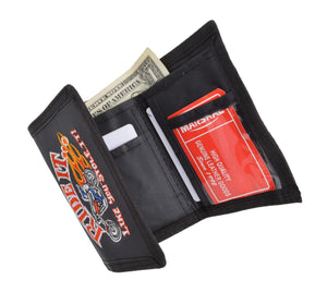 Men's Nylon Credit Card ID Holder Trifold Chain Wallet 836TA-menswallet