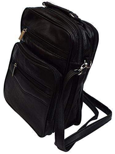 Genuine Leather Large Shoulder Cross-Body Organizer Messenger Bag - wallets for men's at mens wallet