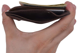 Genuine Leather Slim Credit Card Holder Money Clip Wallet-menswallet