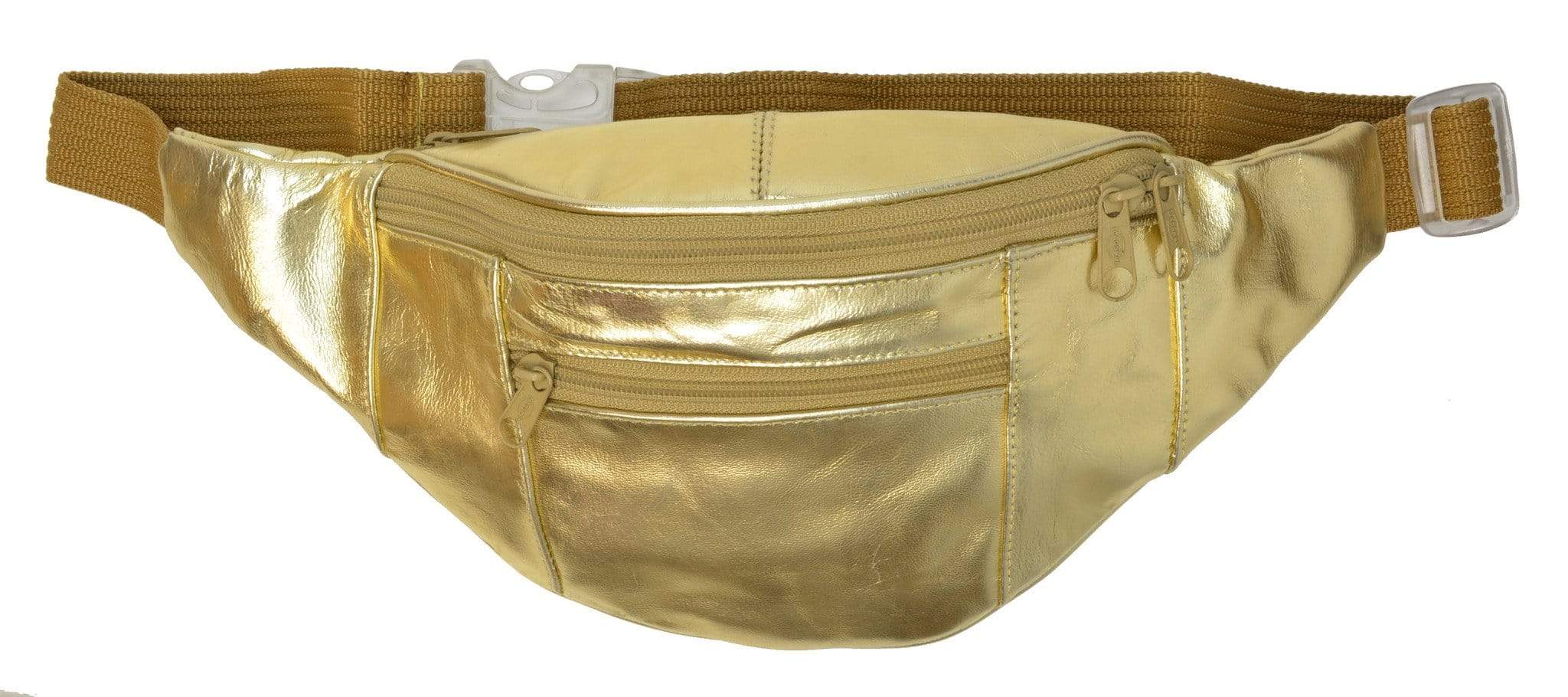 Genuine Leather Fanny Pack Pouch Waist Bag Slim Design Many colors 006C (C)-menswallet