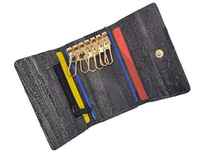 New Waterproof Eel Skin Leather Key Case Holder Credit Card Wallet-menswallet