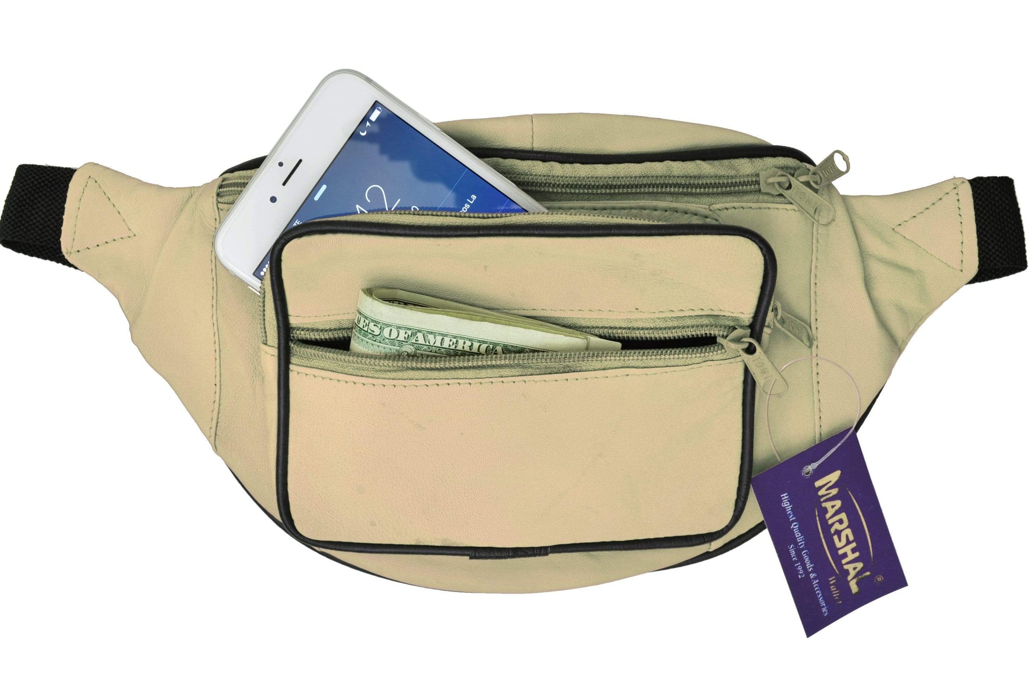 Genuine Leather Waist Fanny Pack Belt Bag Pouch Travel Hip Purse Men Women Many Colors 005C (C)-menswallet