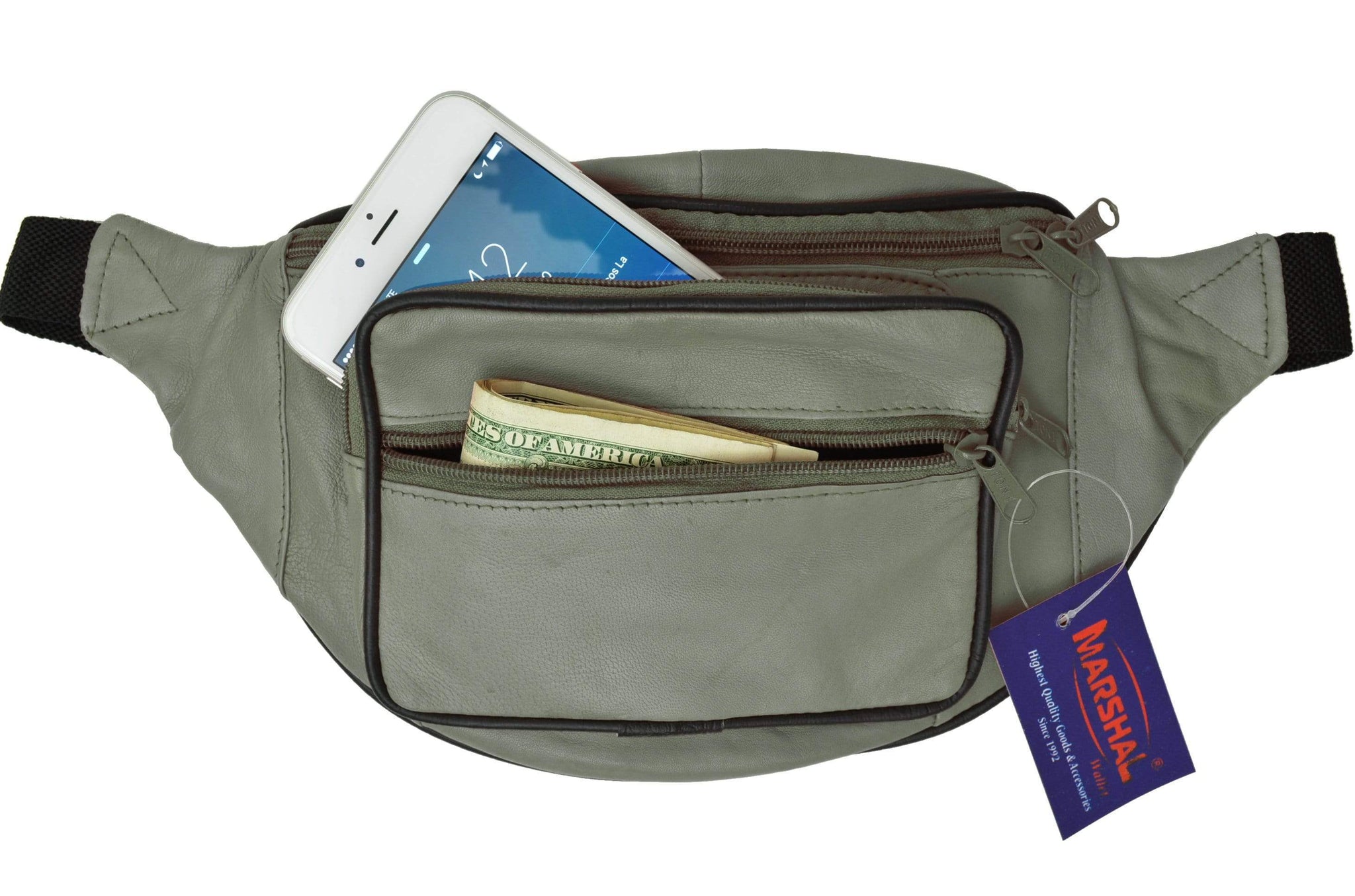 Genuine Leather Waist Fanny Pack Belt Bag Pouch Travel Hip Purse Men Women Many Colors 005C (C)-menswallet