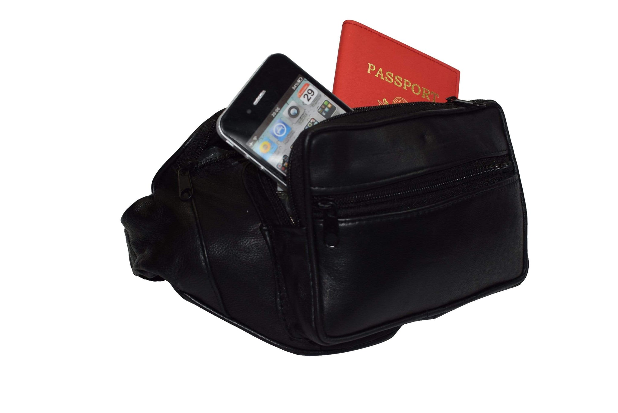 Genuine Leather Waist Fanny Pack Belt Bag Pouch Travel Hip Purse Men Women Many Colors 005C (C)-menswallet