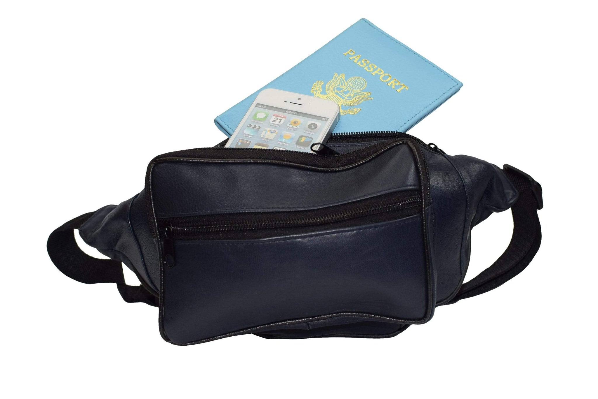 Genuine Leather Waist Fanny Pack Belt Bag Pouch Travel Hip Purse Men Women Many Colors 005C (C)-menswallet