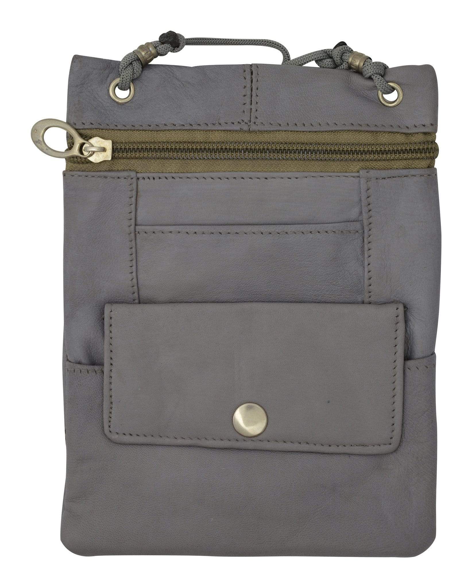 Elegance Look Leather Cross Body Bag Leather Shoulder Purse w Zipper Pocket Different Colors 1410 (C)-menswallet