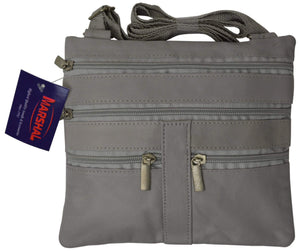 Genuine Soft Leather Cross Body Bag Purse Shoulder Bag 5 Pocket Organizer Micro Handbag Travel Wallet Many Colors-menswallet