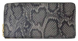 New Ladies Snake Print Zip Around Womens Wallet 126-11876-6 (C)-menswallet