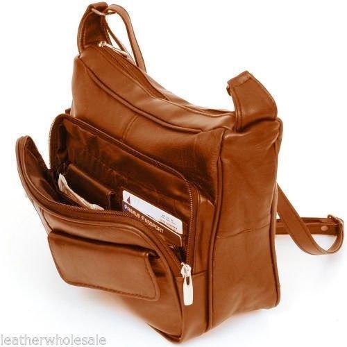 Women's Leather Organizer Purse Shoulder Bag Multiple Pockets Cross Body Handbag-menswallet