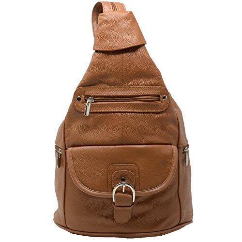 Womens Leather Convertible 7 Pocket Medium Size Tear Drop Sling Backpack Purse Shoulder Bag - wallets for men's at mens wallet