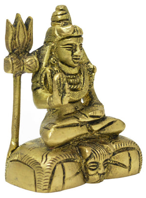 Lord Shiva Sculpture, Small Brass Sculpture For Car or office Desk, Religious Gift, Home Decor-menswallet