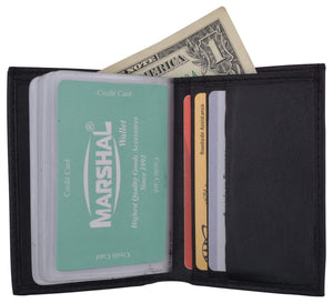 Men's Genuine Leather Multi-Credit Card Holder Wallet W/Protective Band-menswallet