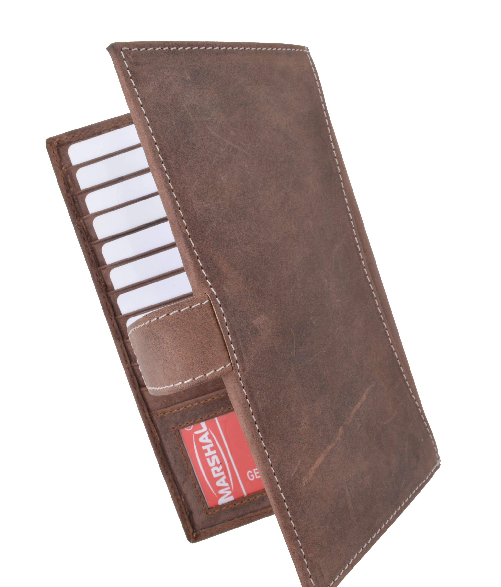 Men's RFID Blocking Soft Vintage Genuine Leather Bifold Credit Card Holder with Button Closure RFID1629HTC-menswallet