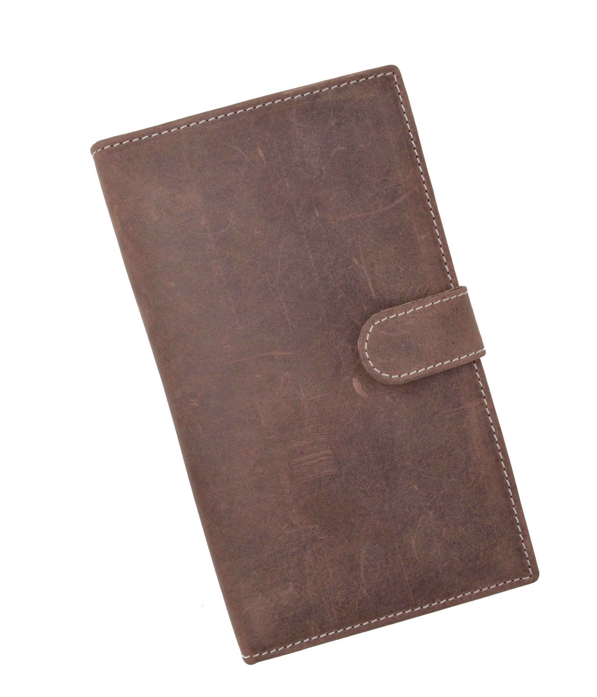 Men's RFID Blocking Soft Vintage Genuine Leather Bifold Credit Card Holder with Button Closure RFID1629HTC-menswallet