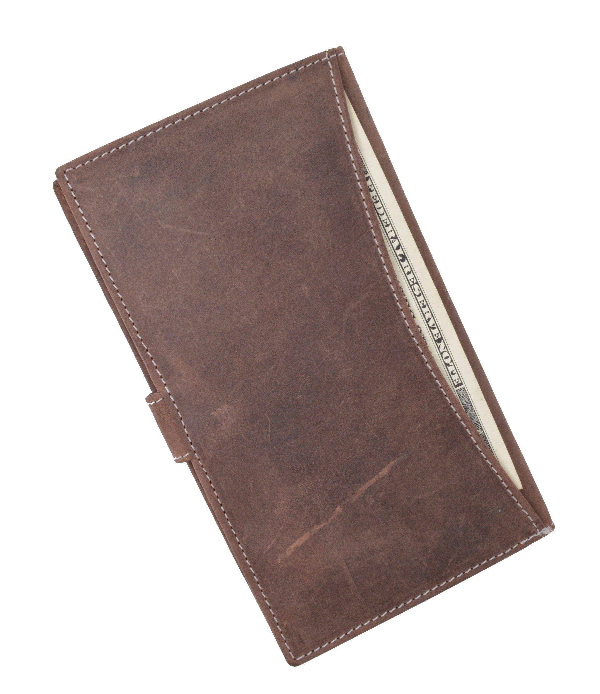 Men's RFID Blocking Soft Vintage Genuine Leather Bifold Credit Card Holder with Button Closure RFID1629HTC-menswallet