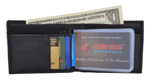 Men's Slim Credit Card Holder Bifold Wallet W/ Zippered Coin Pockets by Swiss Marshal SM-P1618-menswallet