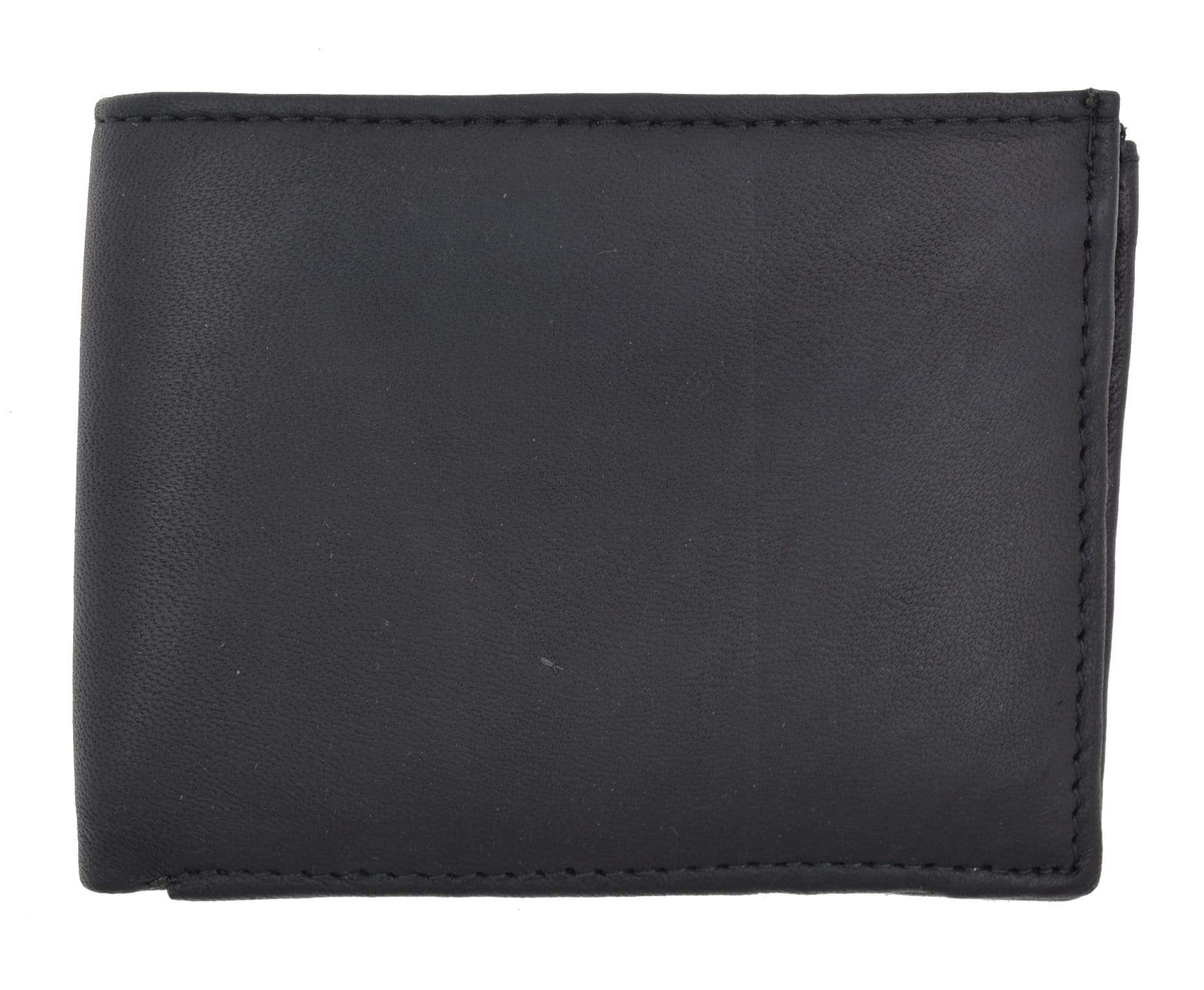 VISOUL Mens Bifold Wallet with 2 ID Windows and 2 Money Compartments,  Genuine Leather Designer Wallet with RFID Blocking for Men Two Tone (Black  and