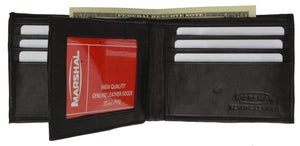 Mens Genuine Leather Credit Card ID Currency Holder Bifold Wallet Chopper Cross Design (C)-menswallet