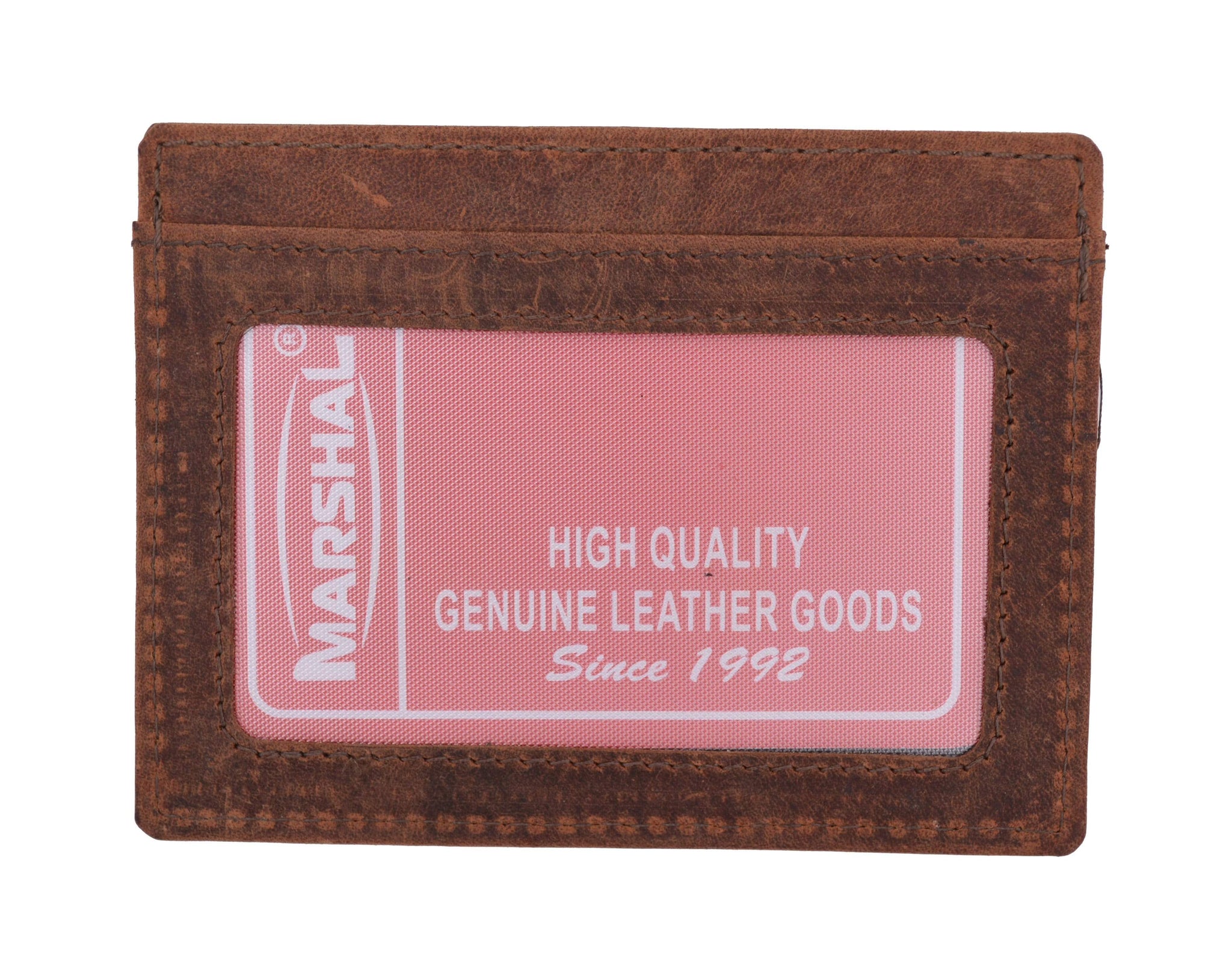 Mens Slim Vintage Genuine Leather RFID Blocking Front Pocket Wallet Thin Card Holder RFID370HTC - wallets for men's at mens wallet