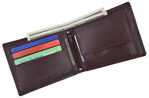 Moga Large Men's Genuine Leather Bifold Wallet With Coin Pouch (1, Brown)-menswallet