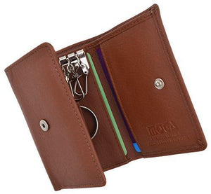 Moga Slim Compact Genuine Leather Key Holder Wallet Pouch for Men & Women (1, Tan)-menswallet