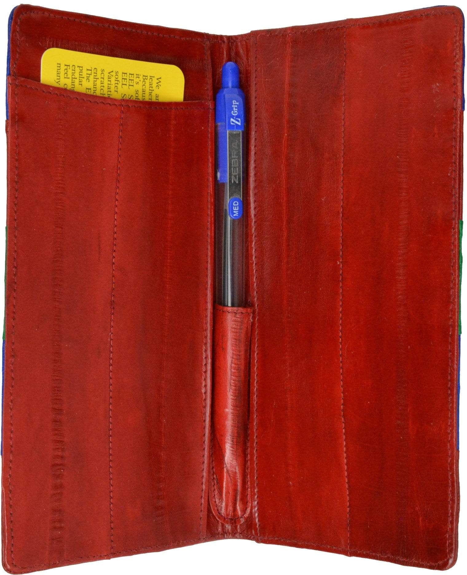 Genuine Eel Skin Leather Basic Checkbook Cover E 529-menswallet