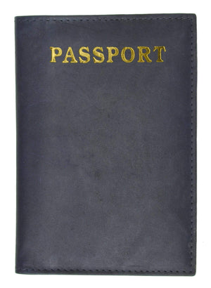Genuine Leather Gold Logo Passport Cover Holder for Travel 151 CF (C)-menswallet