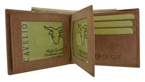 New Cavelio Hunter Premium Leather 2 Center Flaps 2 ID Windows Card Holder Bifold Wallet HU1852 (C)-menswallet