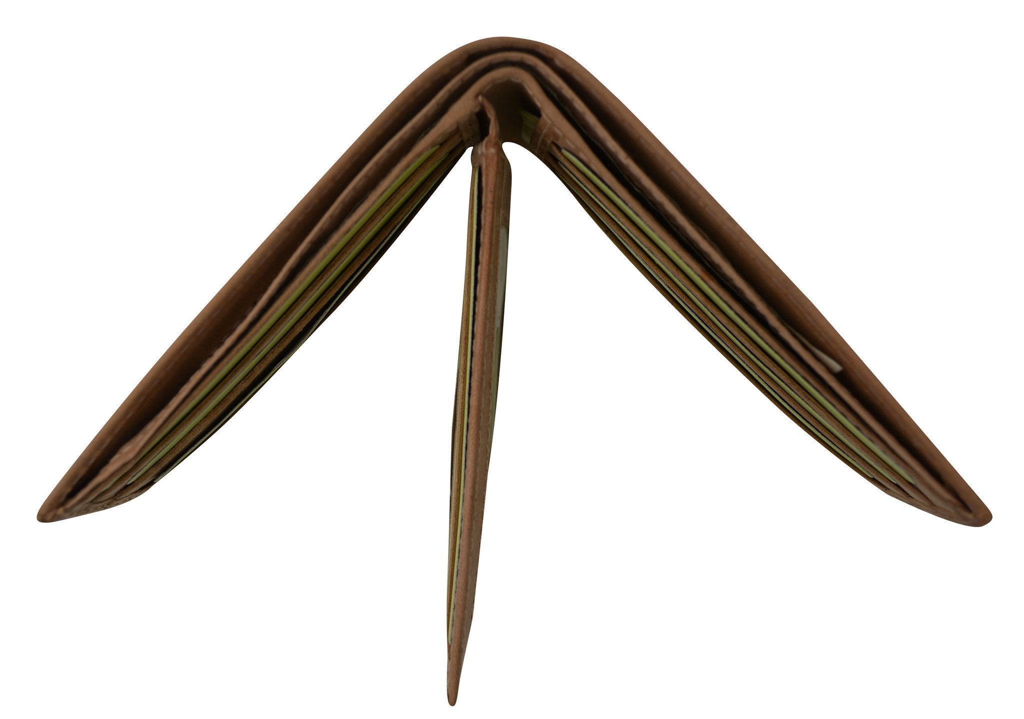 New Cavelio Hunter Vintage Style Series Premium Leather Fixed Center Flap Credit Card ID Holder Bifold Wallet HU52 (C) - wallets for men's at mens wallet